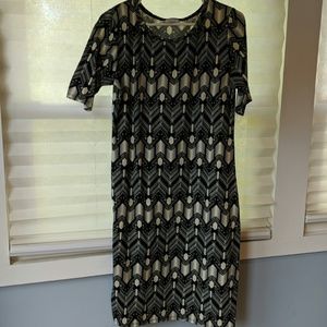 LuLaRoe large black and cream Julia dress